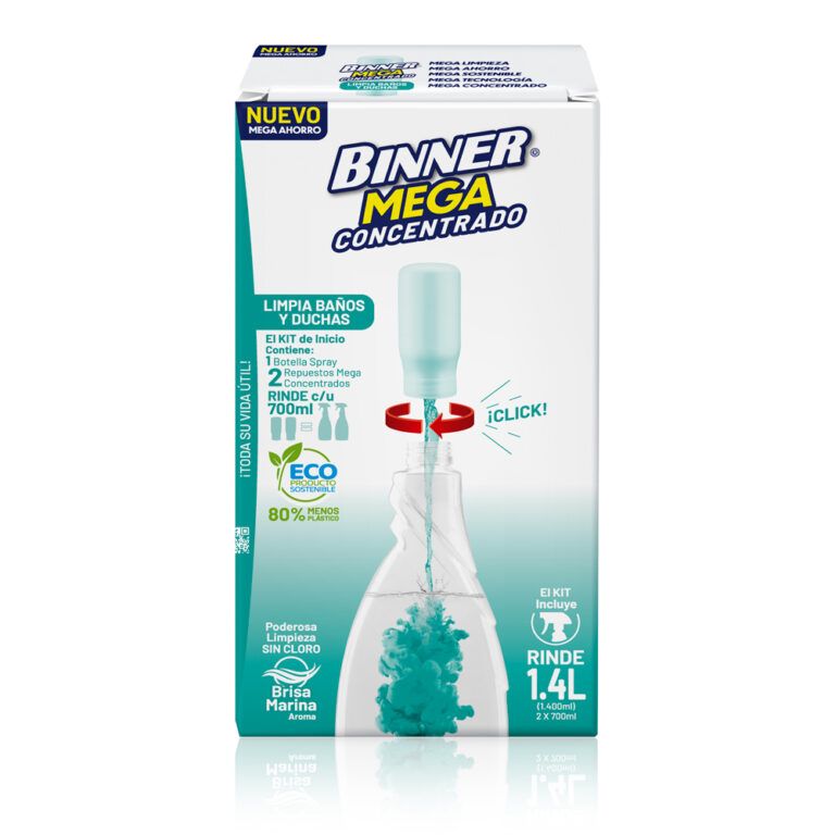 Kit Limpiador BINNER Mega Concentrado Para Baños Y Duchas 700ml+2 ...