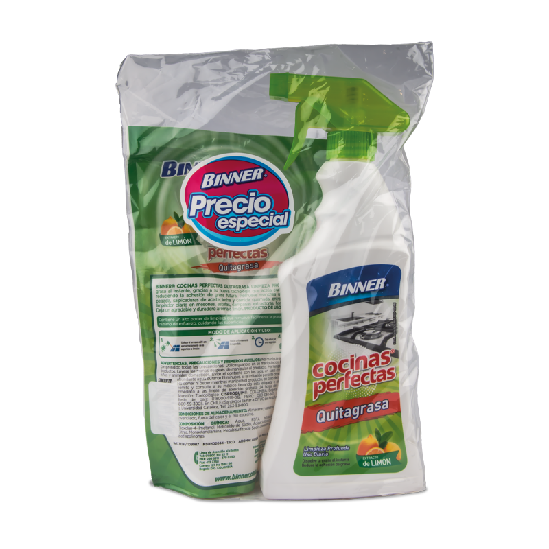 QUITAGRASA COCINAS PERFECTAS 500 ML + DOYPACK 500 ML - Imagen 1